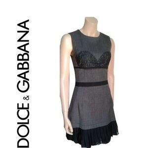 Dolce & Gabbana Black and Gray Mini Dress